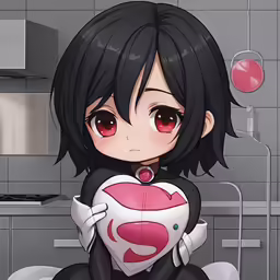 a anime character sitting on a toilet in the bathroom