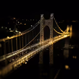 the golden gate bridge is lit up with street lights