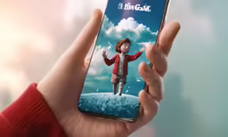 someone is holding up their samsung galaxy s8 phone