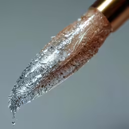 the tip of a fountain pen with water spilling from it