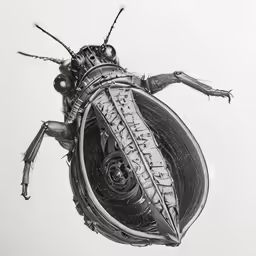 a large beetle sitting on top of a white surface