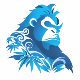 an artistic gorilla head with a plant in it