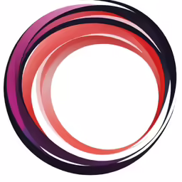 the white circle with red and purple shapes