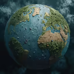 an image of a large world made up of rain droplets