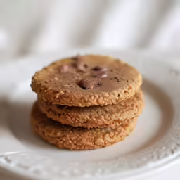 there are cookies on a plate on the table