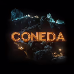 a neon sign that says coneda over a mountain at night