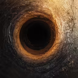 a black and brown tunnel surrounded by raindrops