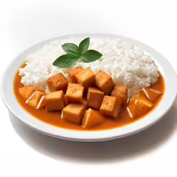a plate of food on top of a white table
