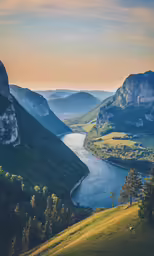 beautiful view of the landscape from a high mountain