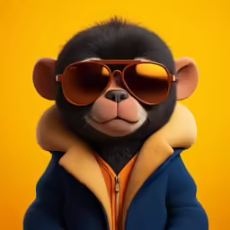 a monkey wearing sunglasses and a jacket