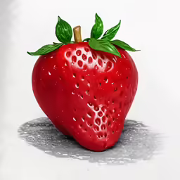 the strawberry is shaped to be holding onto leaves