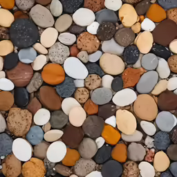 multi colored rocks are arranged in a pattern