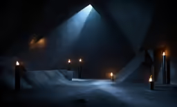 there is an image of a room that looks dark