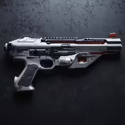 a gun that looks like it is made of silver