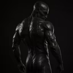 black bodybuds pose for an image in the dark