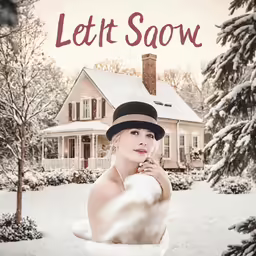 the cover for let it snow, which has a snow covered scene with a woman