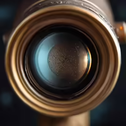 closeup of an up close lens for a telescope