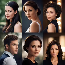 various images of a beautiful woman in different pictures