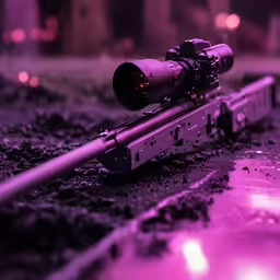 a close - up view of the weapon in pink