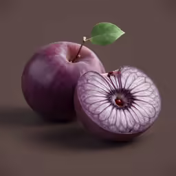 an onion and two apples, with one sliced