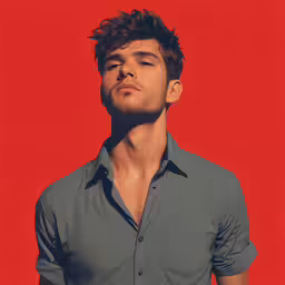 a young man is posing for a picture