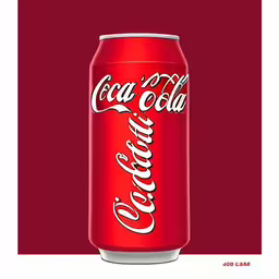 coca - cola soda can illustration by john c cass,a coca - cola can with a red background,a close up shot of a red coke bottle,the coca - cola can is red and white,a can of coca - cola on red background