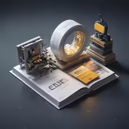 a book with a 3d printer and a book on top of it