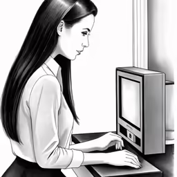 an illustration of a girl watching the tv
