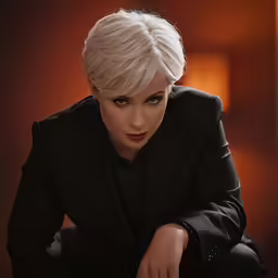 an image of a woman looking at something