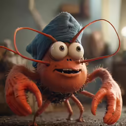 a very cute little orange insect with big eyes