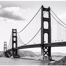 the golden gate bridge over looking the water