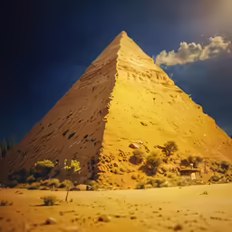 the pyramid with a sky background