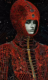 a photo of a person with a head made out of wire