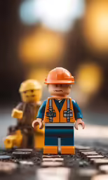 a couple of legos are posed on the surface