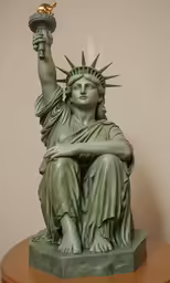 the statue of liberty is holding a golden object