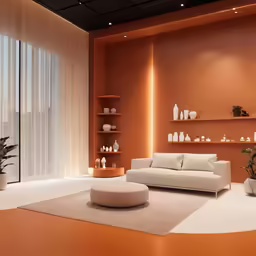 the room is nicely lit and has furniture in it