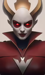 the face of a male villain in a stylized look