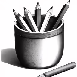 some different colored pencils sitting in a bowl