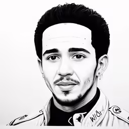 the drawing of a man is on display