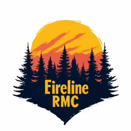 a sunset with the words fireline r m c