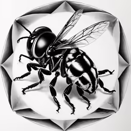 an ant beetle drawing on a plate