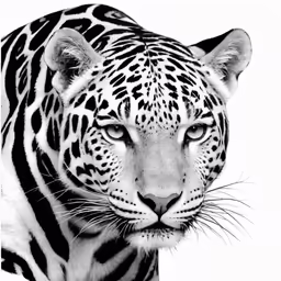 black and white photograph of a large cat