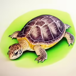 the small turtle has a very large head