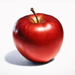 red apple with water drops and a white background