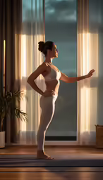 woman in white underwear with hands behind her back