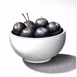 some apples in a white bowl with a white background