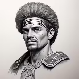 an image of a man with a uniform drawn in pen