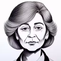a drawing of a woman wearing black and white,a woman