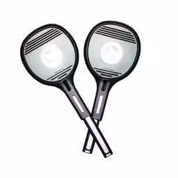 a close up of two tennis racquets on a white background