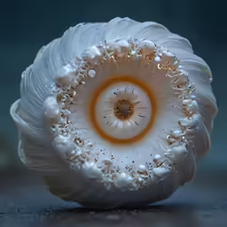 a flower - like decoration made out of shells